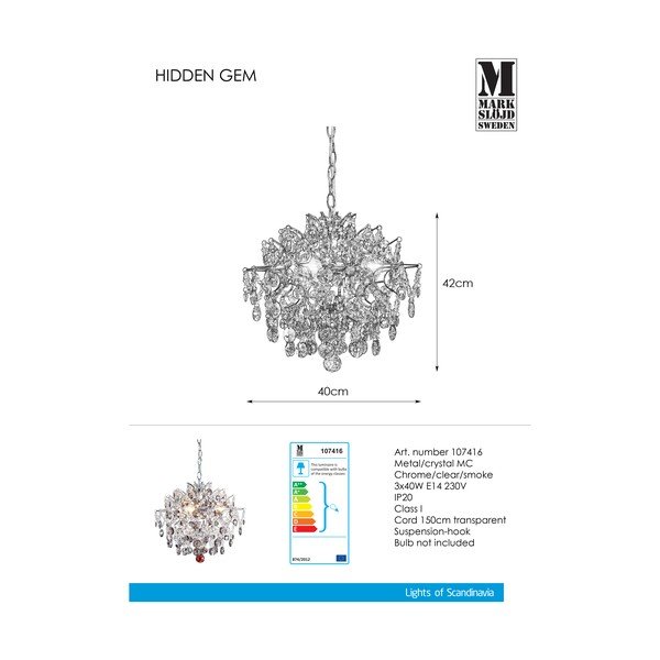 Hromēta griestu lampa Markslöjd Hidden, ⌀ 40 cm-image-3
