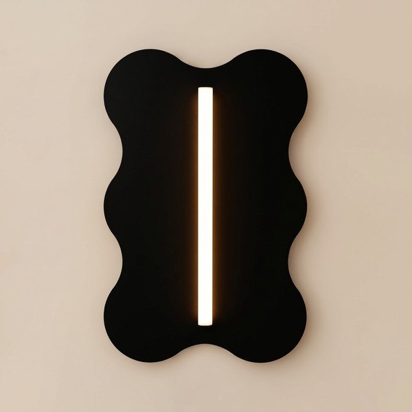 Melna metāla sienas lampa KLOVER – Thoro-image-2