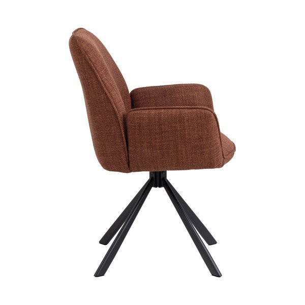 Ķieģeļu sarkani polsterēti ēdamistabas krēsli ar roku balstiem (2 gab.) Glenda – Actona-image-3