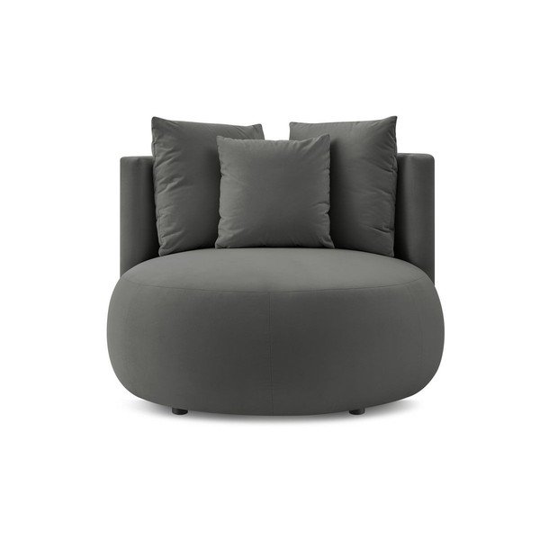 Gaiši pelēks samta atpūtas krēsls Cesar – Bobochic Paris-image-3