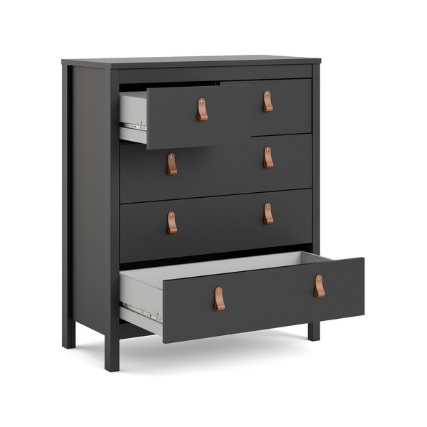 Melna augsta kumode 82x99 cm Madrid – Tvilum-image-3