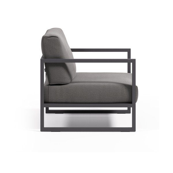 Tumši pelēks metāla dārza atpūtas krēsls Comova – Kave Home-image-4