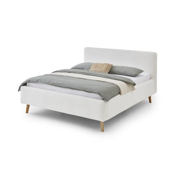 Balta polsterēta divguļamā gulta 180x200 cm Mattis – Meise Möbel