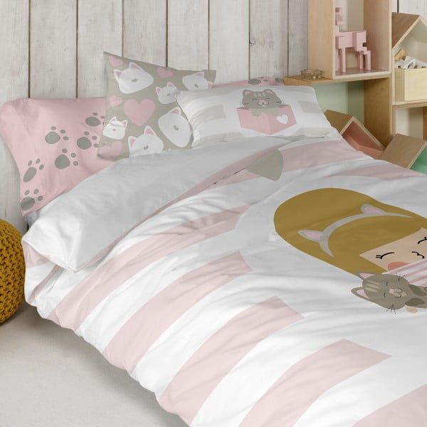 Paplāksne uz spilvena no tīras kokvilnas Happynois Kitty, 50 x 30 cm-image-1