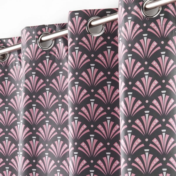 Rozā/pelēks mikrošķiedras gaismu necaurlaidīgs aizkars 135x260 cm Surya – douceur d'intérieur-image-1