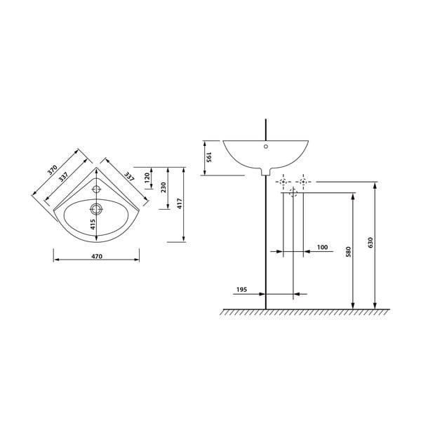 Balta keramikas tualetes izlietne 34x34 cm Luigi – Sapho-image-4