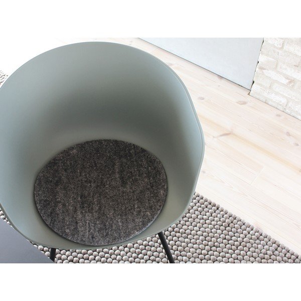 Antracīta pelēks vilnas filca krēsla paliktnis Wooldot Felt Chair Pad, ⌀ 40 cm-image-2