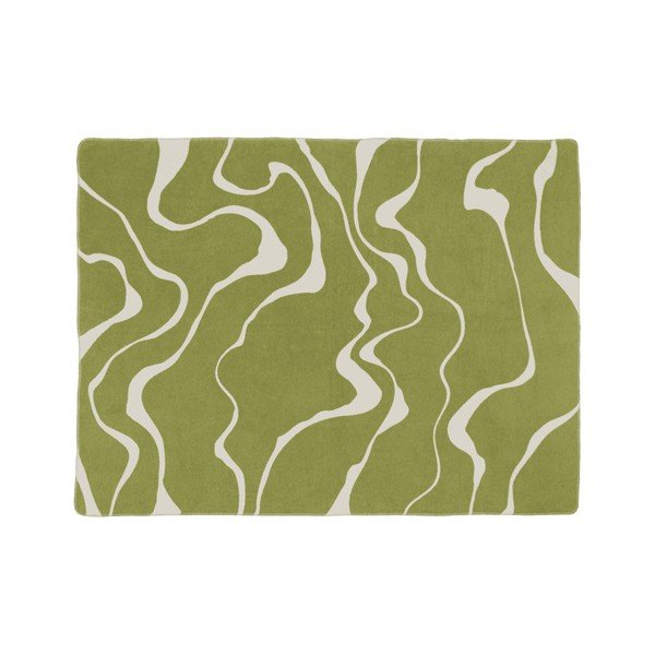 Zaļš/krēmkrāsas pleds 150x200 cm Felu – noo.ma