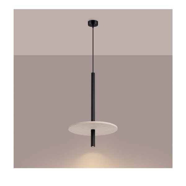 Melna/bēša metāla piekaramā lampa ø 30 cm Rilu – Sollux-image-2