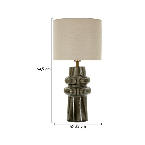 Haki/krēmkrāsas keramikas galda lampa ar auduma abažūru (augstums 64,5 cm) Harmony – Mauro Ferretti-image-4
