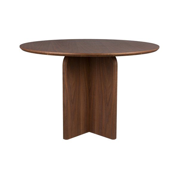 Apaļš ēdamgalds ar riekstkoka imitāciju ø 120 cm Laurent – White Label-image-2