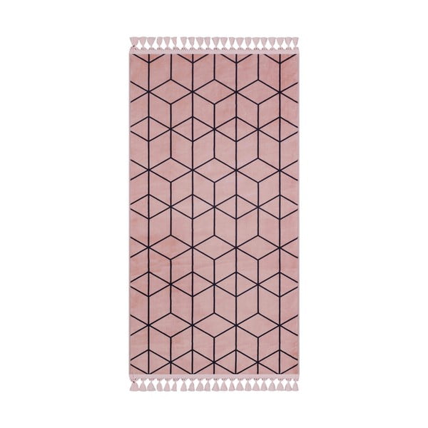 Rozā mazgājams paklājs 200x80 cm – Vitaus