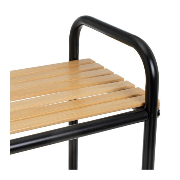 Melns/dabīga toņa bambusa plaukts 41x77 cm – Casa Selección-image-4