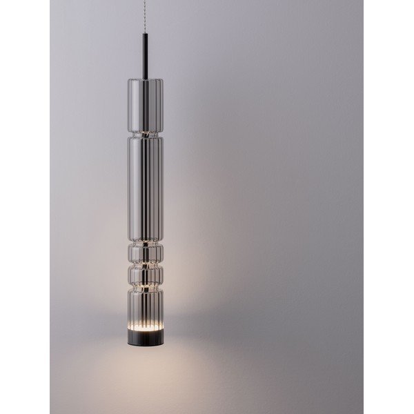 Pelēka stikla LED piekaramā lampa ø 8 cm Bento – Nova Luce-image-1