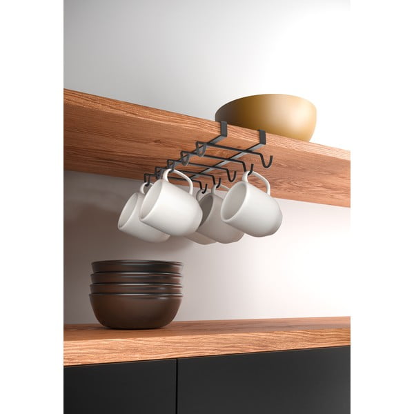 Melns piekaramais krūzīšu turētājs Metaltex My Mug Lava-image-2