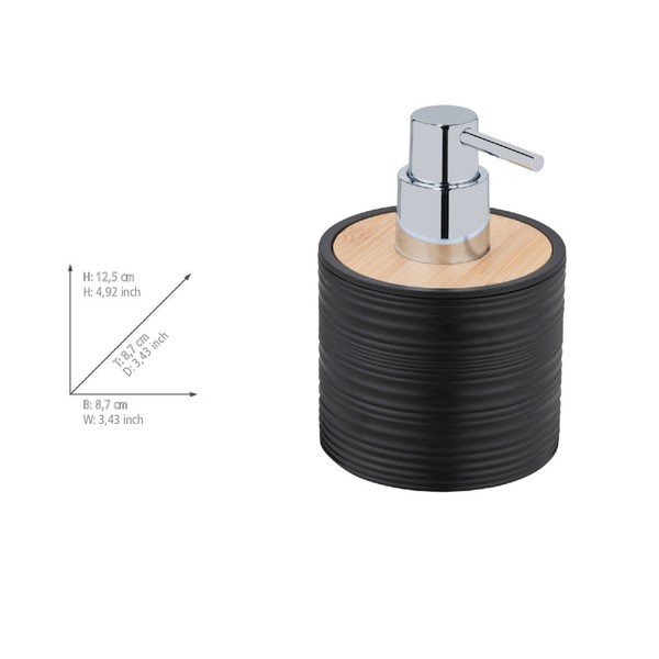 Melns plastmasas ziepju dozators 350 ml Lyon – Allstar-image-2