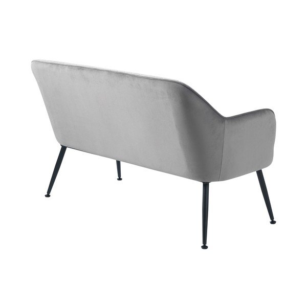 Gaiši pelēks samta dīvāns 129 cm Berrie – Unique Furniture-image-4