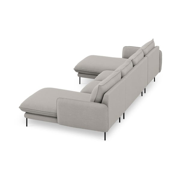 Gaiši pelēks U veida dīvāns Cosmopolitan Design Vienna-image-4