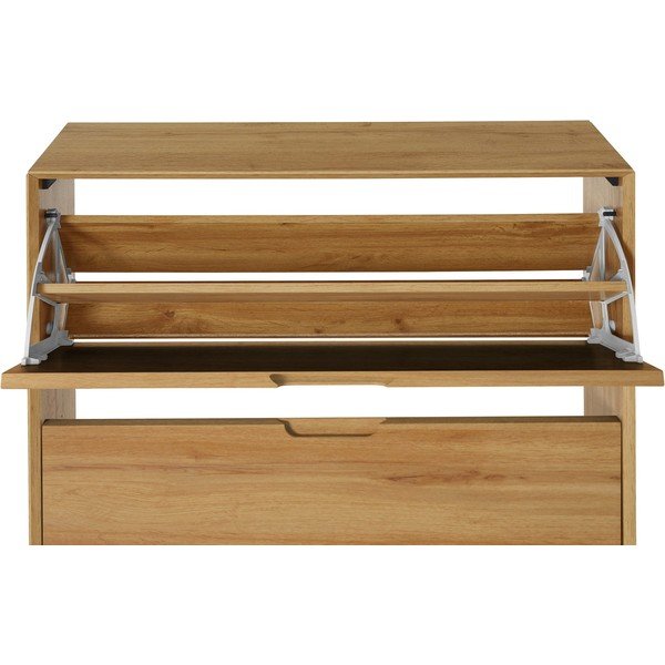 Dabīga toņa atverams apavu plaukts ar ozolkoka imitāciju Ezra – Støraa-image-3