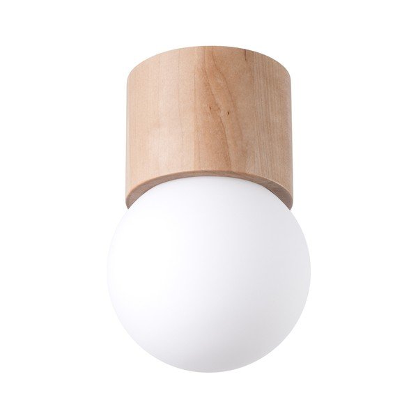 Balta/dabīga toņa griestu lampa ar stikla abažūru ø 12 cm Surtur – Sollux