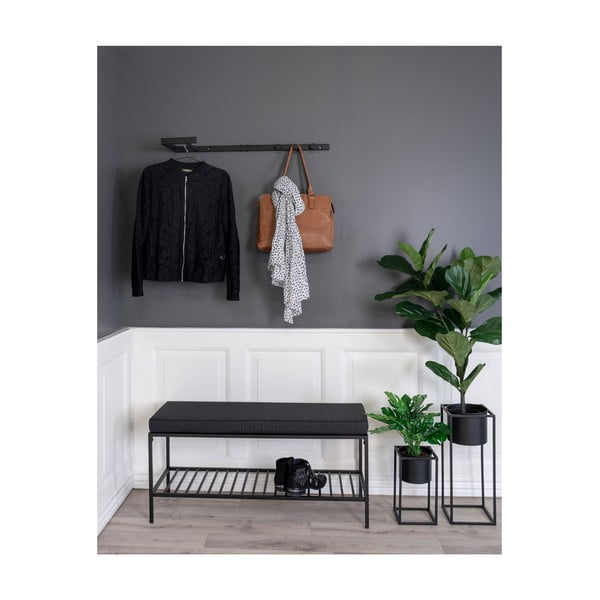 Melns metāla sienas pakaramais Trento – House Nordic-image-2