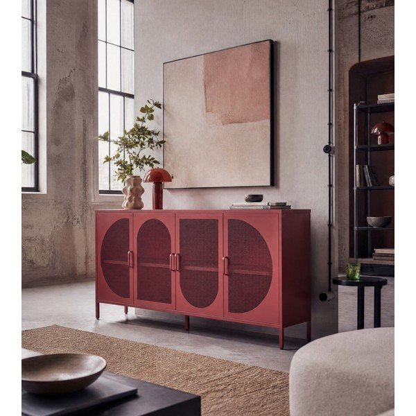 Ķieģeļu sarkana kumode 160x90 cm Tayra – Marckeric-image-1