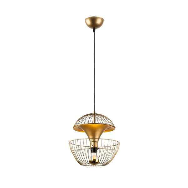 Zelta krāsas piekaramā lampa ar metāla abažūru ø 30 cm Telmander – Opviq lights