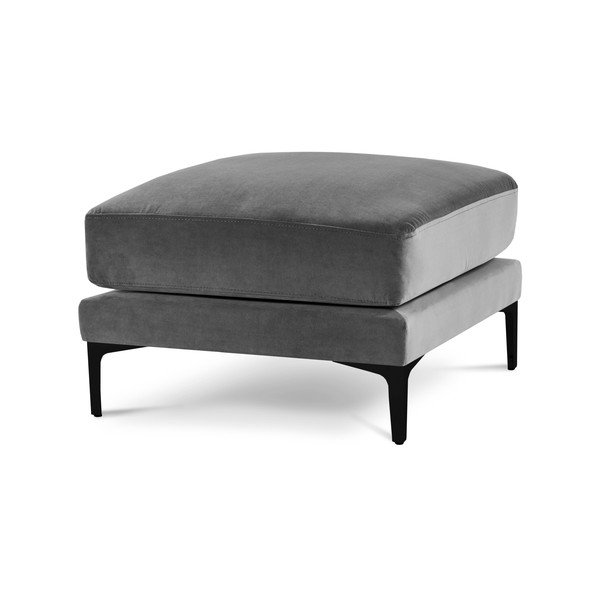Pelēks samta kāju soliņš Kooko Home Harmony-image-2