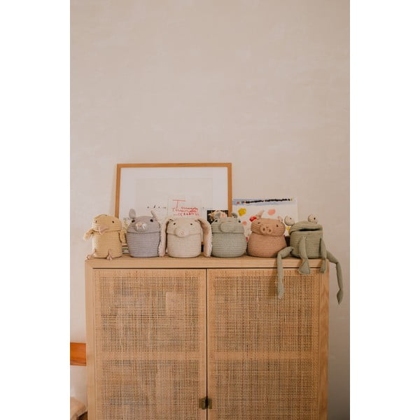 Gaiši rozā tekstila bērnu rotaļlietu grozs ø 17x15 cm Mini Peggy the Pig – Lorena Canals-image-2