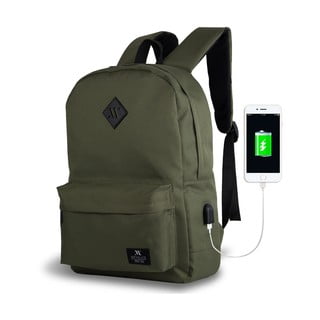 Tumši zaļa mugursoma ar USB portu My Valice SPECTA Smart Bag