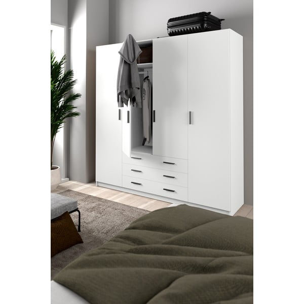 Balts drēbju skapis 196x200 cm Sprint – Tvilum-image-1