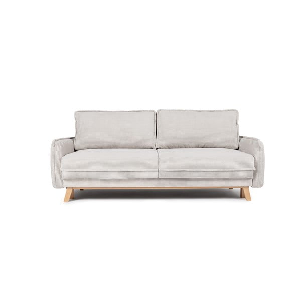 Bēšs velveta izvelkams dīvāns 218 cm Tori – Bonami Selection