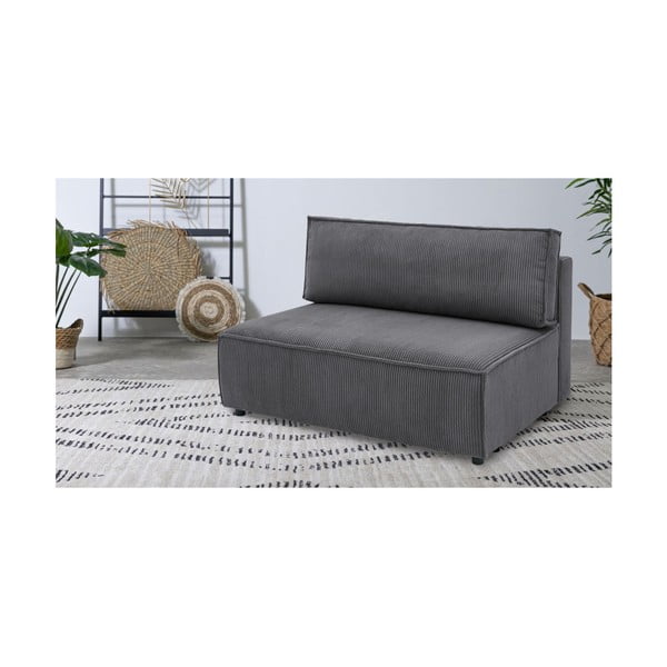 Tumši pelēks velveta modulārais dīvāns (vidējā moduļa) Nihad modular – Bobochic Paris-image-1