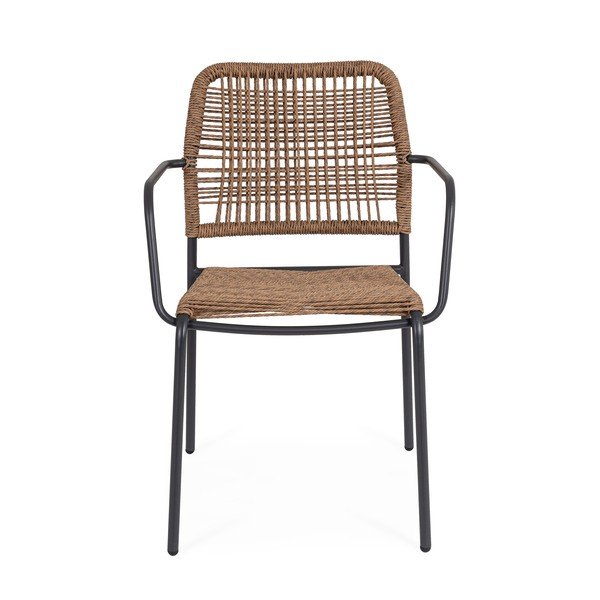 Tumši pelēks/dabīga toņa metāla dārza krēsls Jable – Bizzotto-image-2