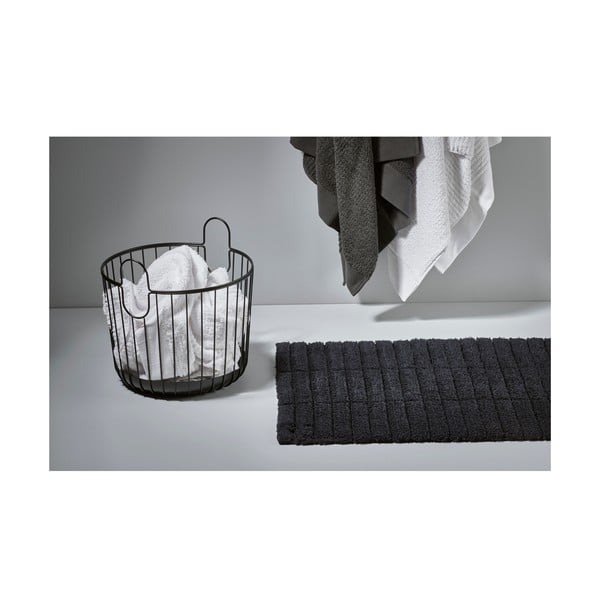 Melns kokvilnas vannasistabas paklājs Zone Tiles, 50 x 80 cm-image-1