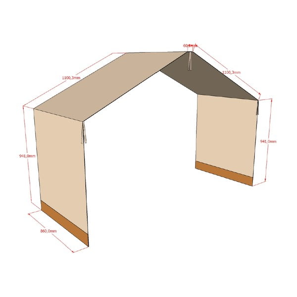 Gaiši brūns kokvilnas bērnu aizkars ar gultas aizkariem 86x414 cm Forrest – Vipack-image-3