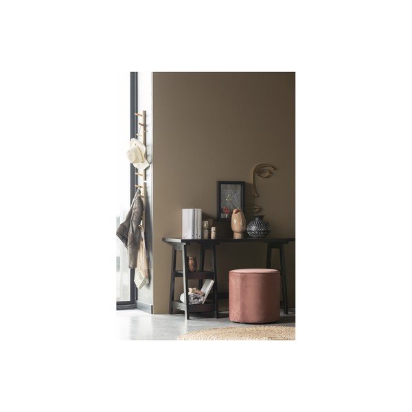 Rozā samta pufs WOOOD Sara, ⌀ 46 cm-image-2