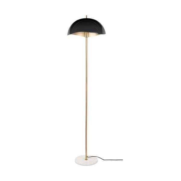 Melna/zelta krāsas stāvlampa ar metāla abažūru (augstums 154 cm) Waved – Leitmotiv