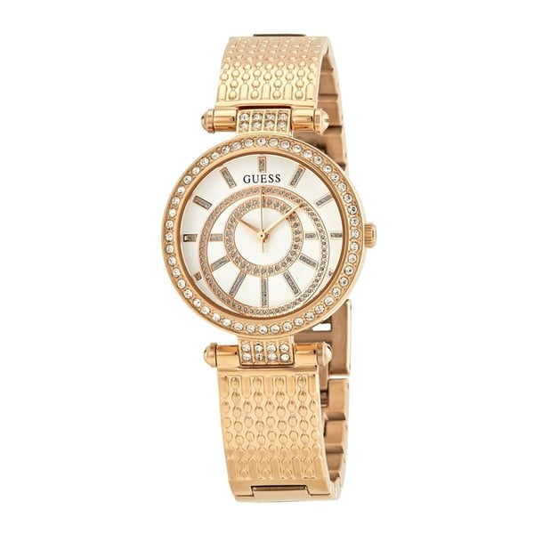 Sieviešu pulkstenis no rozā zelta ar nerūsējošā tērauda siksniņu Guess W1008L3