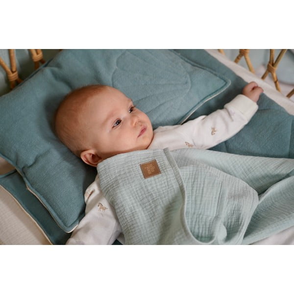 Zaļa muslīna bērnu sega 100x100 cm Mint – Moi Mili-image-3