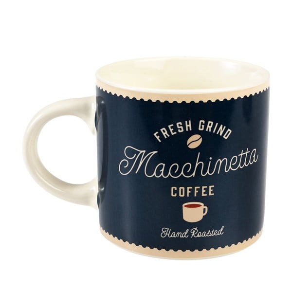 Tumši zila/krēmkrāsas keramikas krūze 350 ml Macchinetta – Rex London