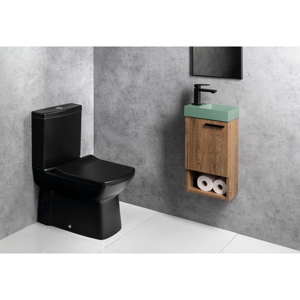 Piparmētru zaļa betona tualetes izlietne 31x17 cm Piccolino – Sapho-image-4