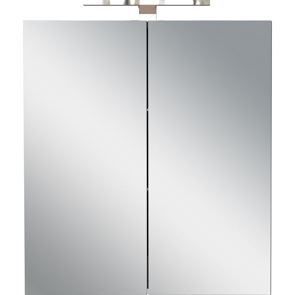 Antracīta pelēks piekarams vannas istabas skapis ar spoguli 60x71 cm Arcena – Germania