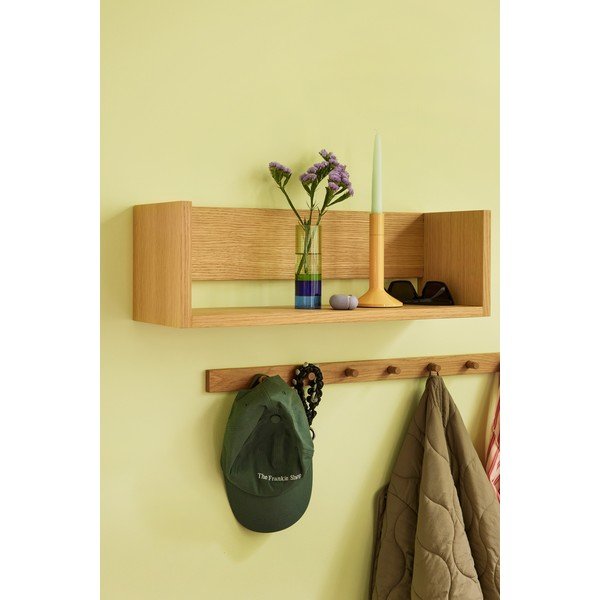 Dabīga toņa sienas plaukts ar ozolkoka imitāciju 64 cm Gap – Hübsch-image-1