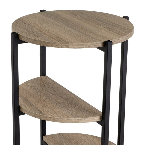 Melns/dabīga toņa plaukts ar ozolkoka imitāciju 40x80 cm – Casa Selección-image-3