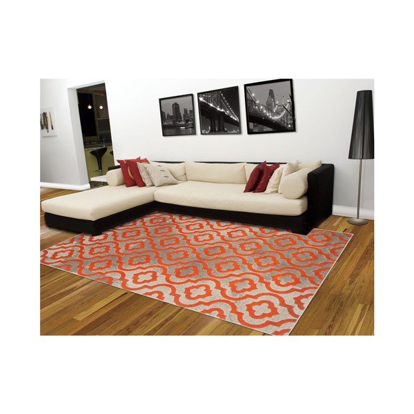 Oranžs paklājs Webtappeti Evergreen, 92 x 152 cm-image-2