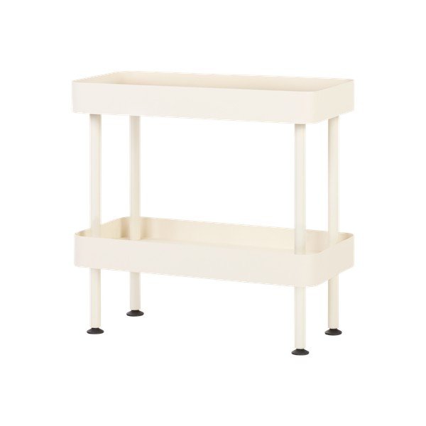 Bēšs metāla plaukts uz riteņiem 60x62x30 cm Nolle – noo.ma-image-2