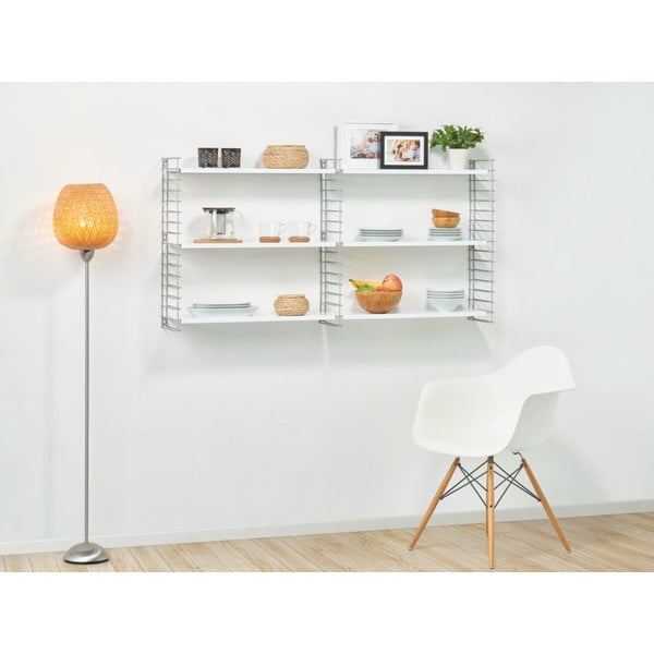 3 līmeņu plaukts ar baltiem plauktiem Metaltex Libro, garums 70 cm-image-3