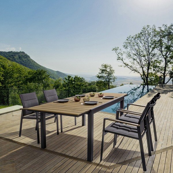 Alumīnija dārza ēdamgalds 90x140 cm Elias   – Bizzotto-image-1