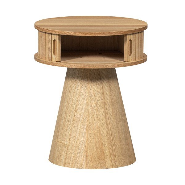 Dabīga toņa naktsskapītis ar priedes koka imitāciju Karri – WOOOD-image-3